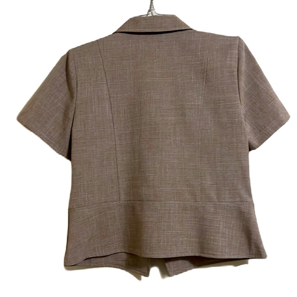 Sag Harbor, Casual Wear, Short Sleeves Pant Suit, Tan/White, 8P - Picture 4 of 12